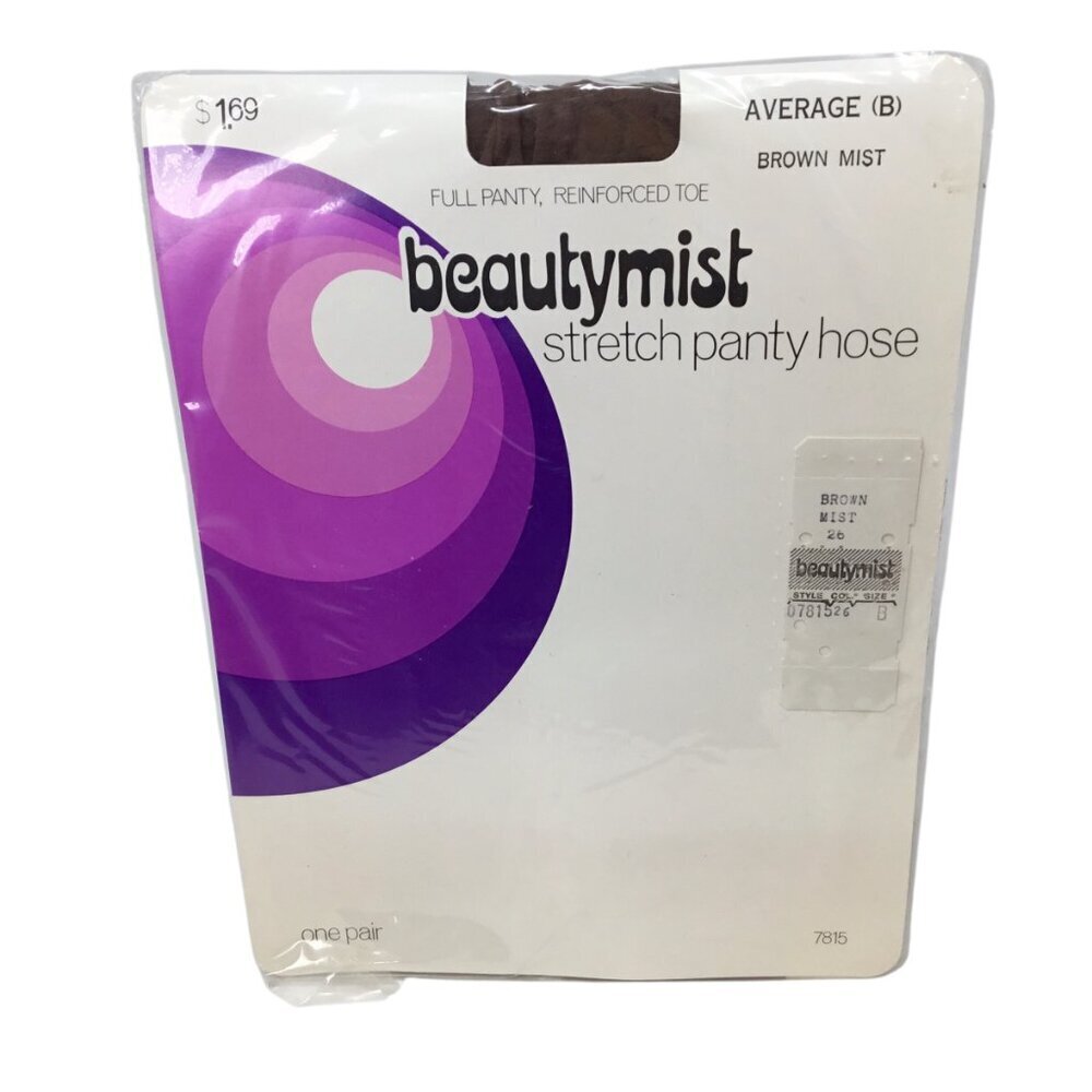 Beautymist Panty Hose NOS Stockings Nylons Reinforced Toe Full Panty Size B 7815